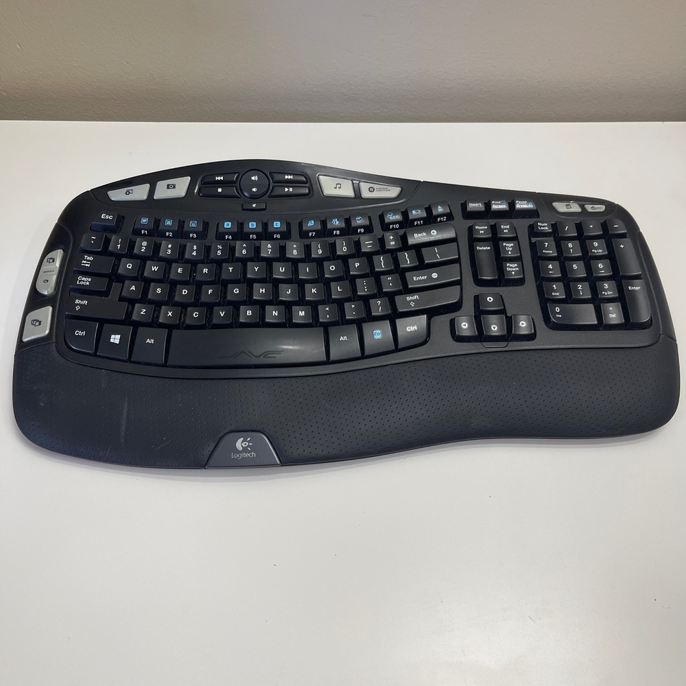 Logitech Wireless Keyboard Black K350 Wave‎ Ergonomic Comfort (NO Dongle)